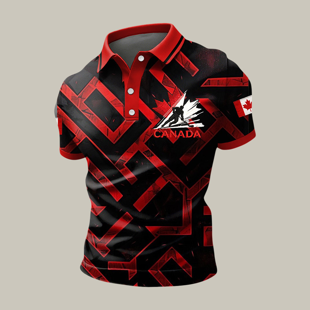 Retro Canadian Hockey Polo Shirt Milano Cortina 2026 Olympic Winter Games Shirt