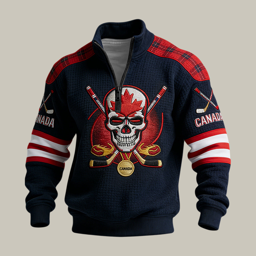 Retro Canadian Hockey Team Quarter Zip Sweatshirt Milano Cortina 2026 Winter Olympic Clothing