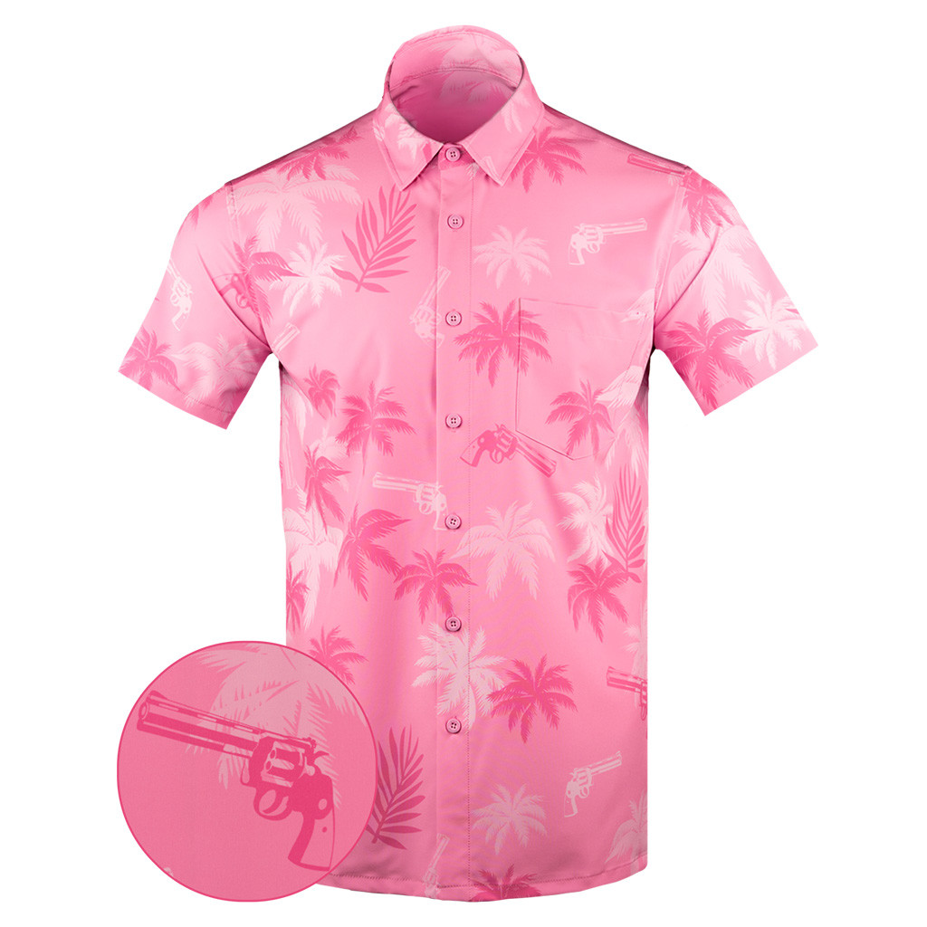 Retro City Pink Button Down Shirt Tactical Shirt Hawaii Style Best Presents For Friends