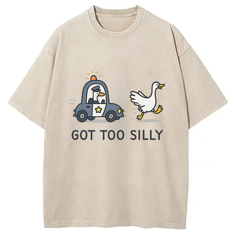 Retro Comfort Goose Washed T-Shirt Soft Comfortable Daily T Shirt Gifts For Him