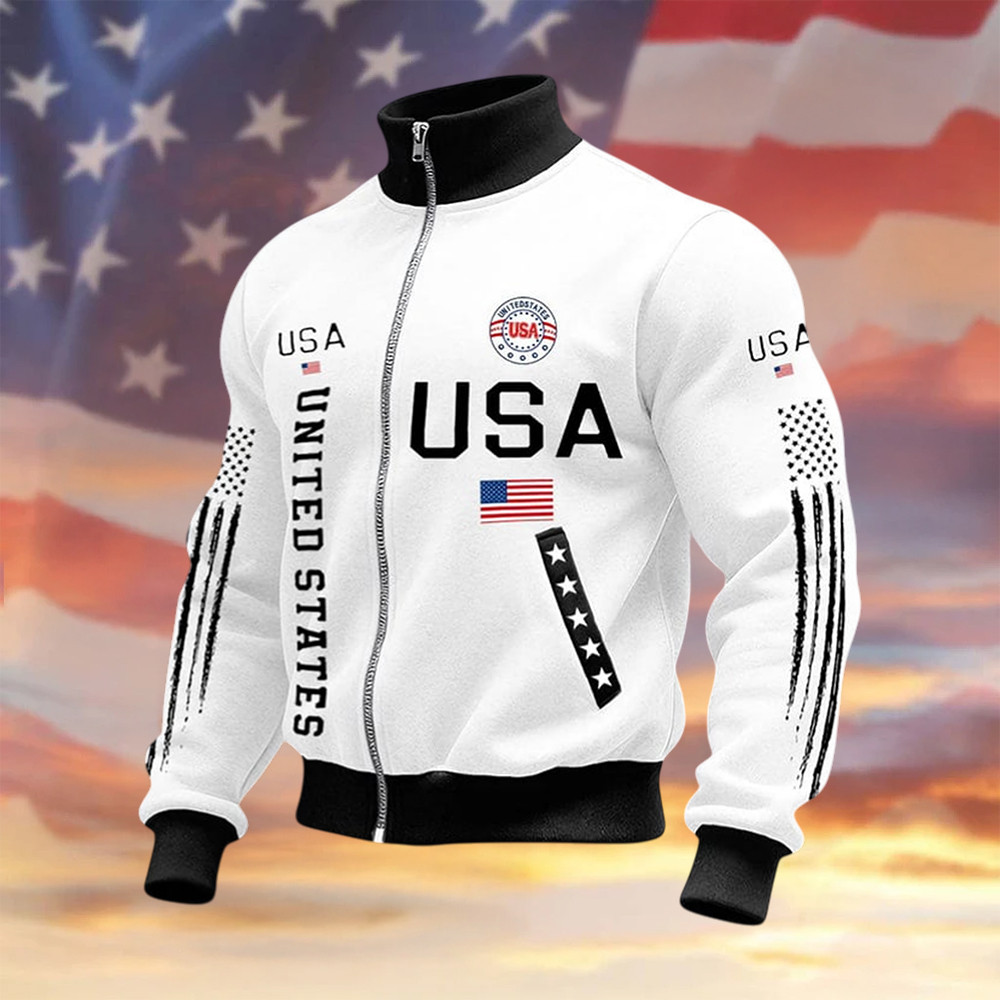 Retro Commemorating The 250th Anniversary Collar Jacket America's 250th Birthday Merch