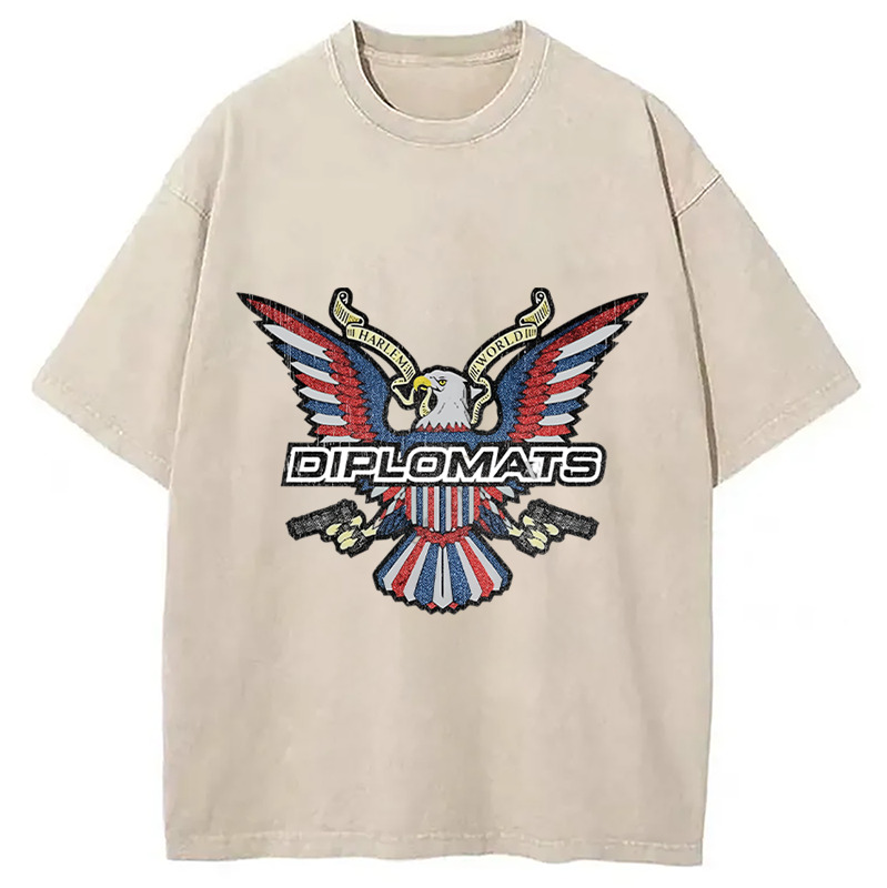 Retro Dipset Diplomats Logo Washed T-Shirt Trendy Everyday Casual Outfit Gifts For Best Friend