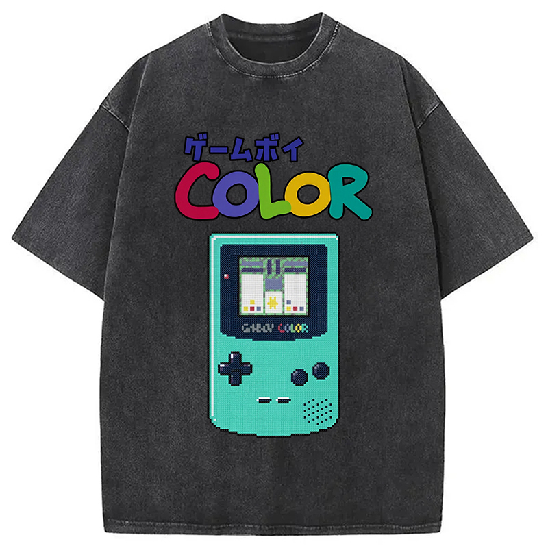 Retro Entertainment System Color Game Washed T-Shirt Trendy Aesthetic Graphic Apparel Gifts For Best Friend