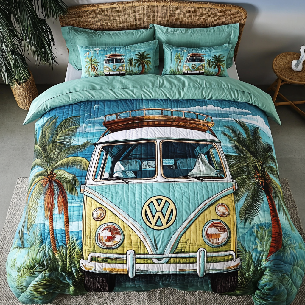 Retro Escape Quilted Bedding Set Ultra-Soft Bedding Set for a Hotel-Like Experience