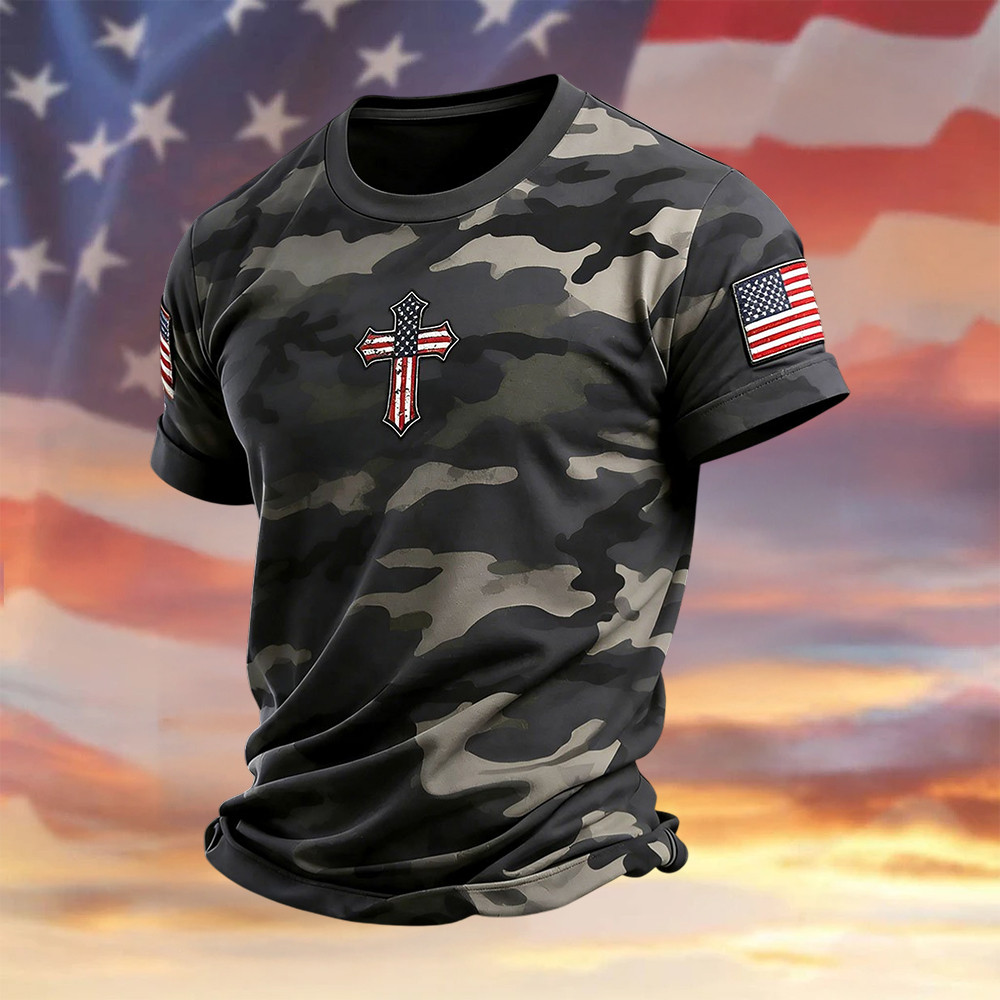 Retro Faith 250th Anniversary American T-Shirt American 250 Years Birthday Merch Gift Idea