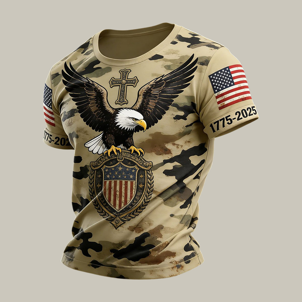 Retro Faith 250th Anniversary Of America 1776 2026 T-Shirt American Eagle Shirt Patriotic Gift