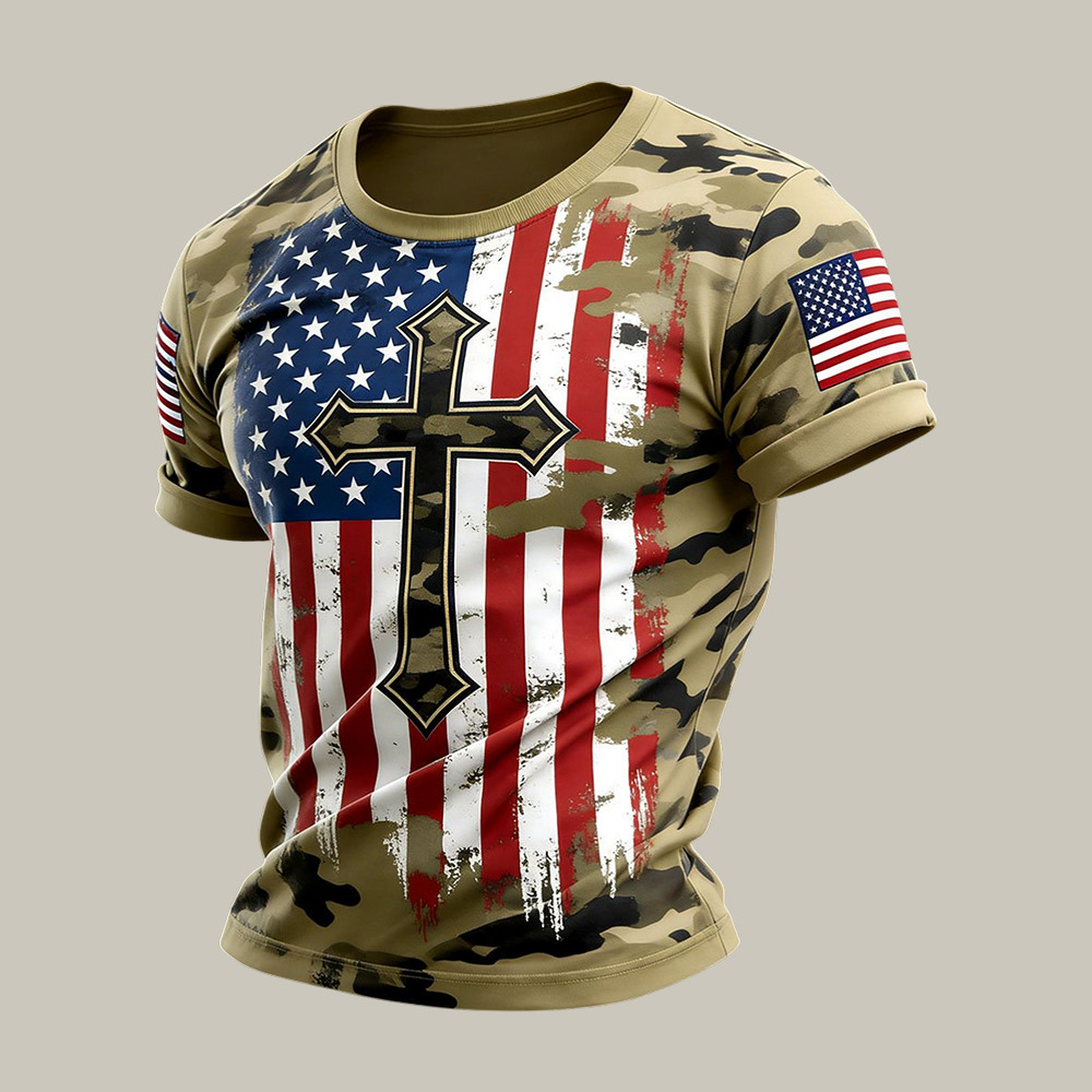 Retro Faith America 250th Anniversary Faith T-Shirt July 4 Outfits Patriotic Present Ideas