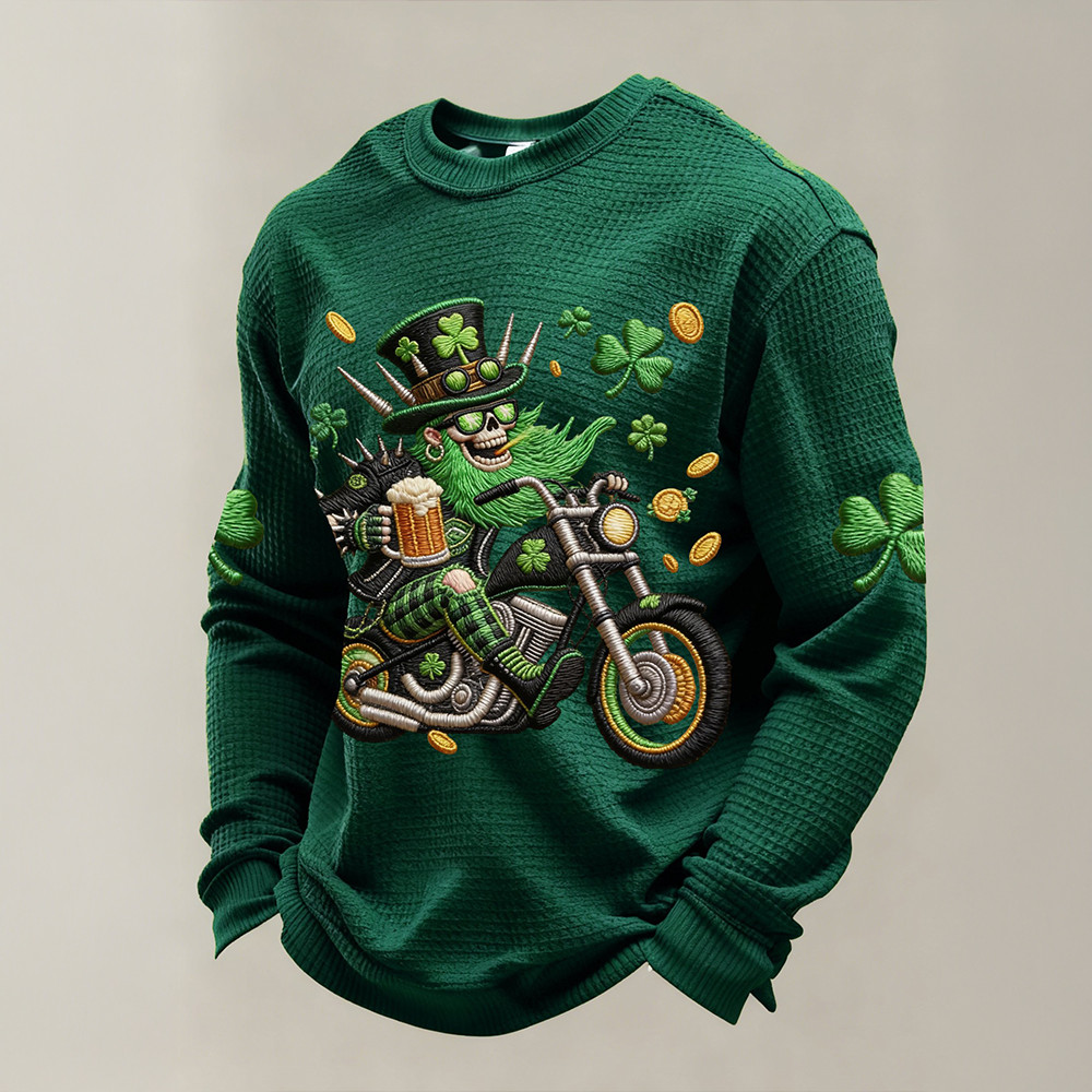 Retro Fun St. Patrick's Day Shamrock Long Sleeve Shrit St Patricks Day 2026 Apparel Gift Ideas