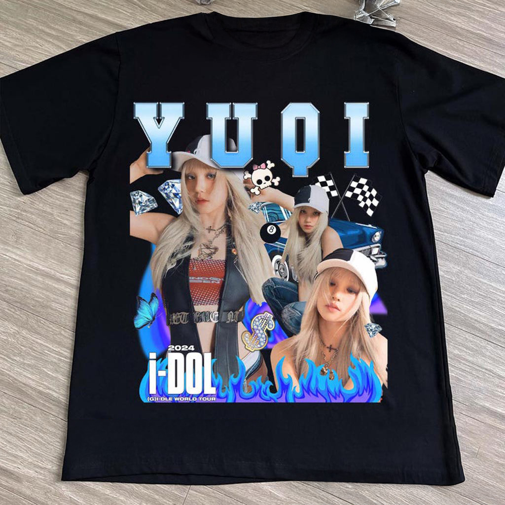 Retro G-idle Yuqi Shirt Idol G-idle Tour Shirt 2024 Gidlle World Tour shirt 2024 (G)I-DLE
