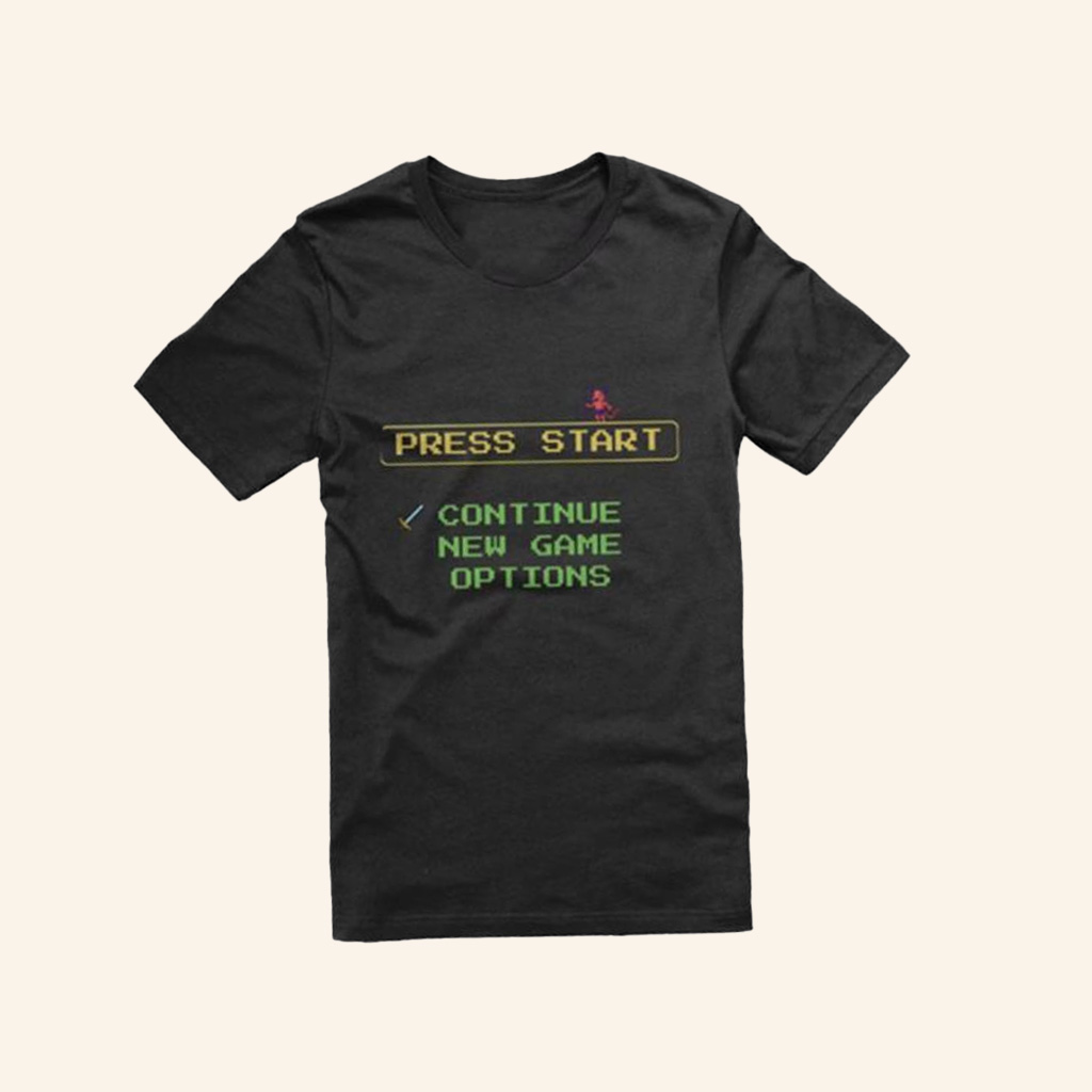 Retro Games Merch Press Start Menu T-Shirt Good Gifts For Boyfriend