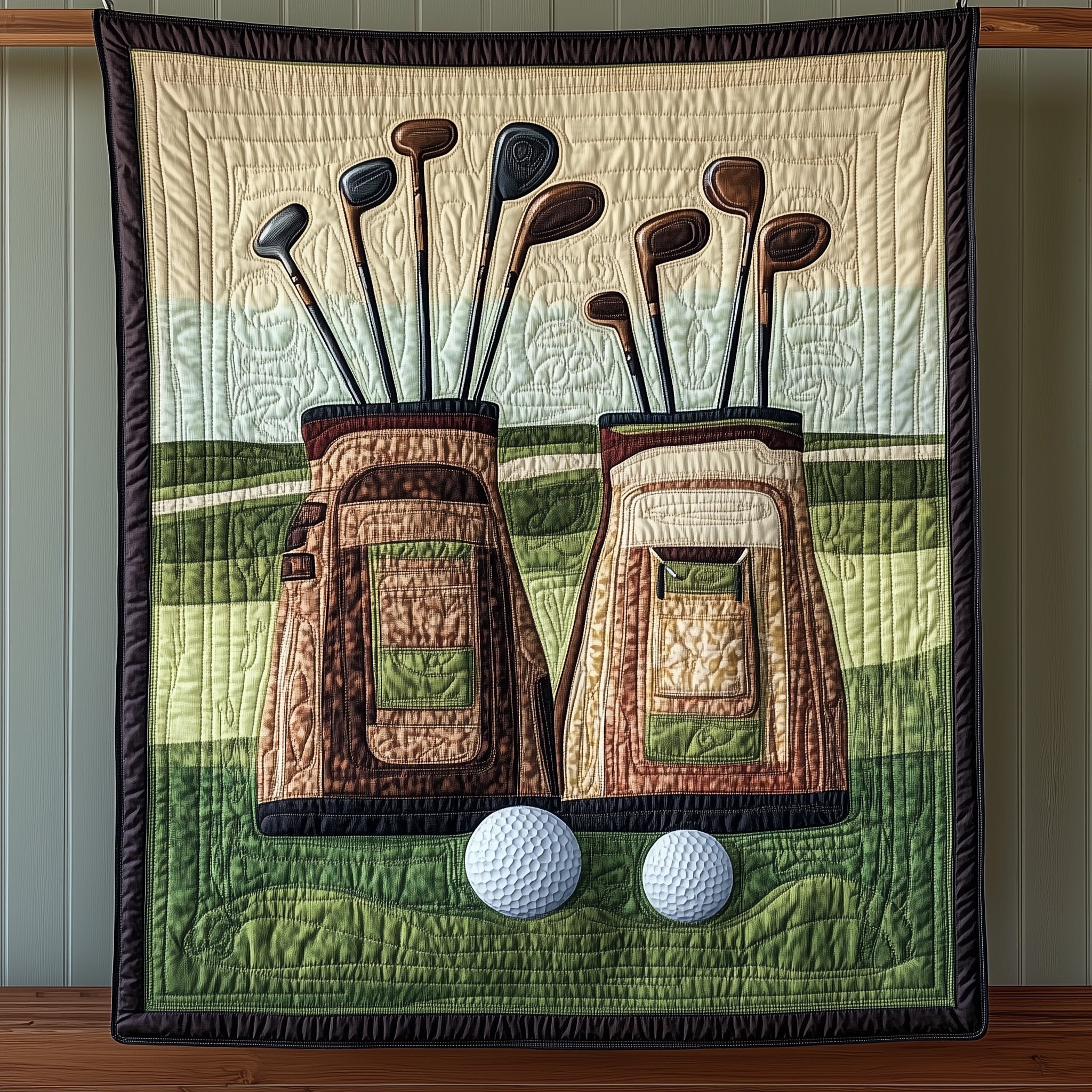 Retro Golf Vibes Quilted Blanket Merchandise Throw BlanketGood Golf Gifts For Men