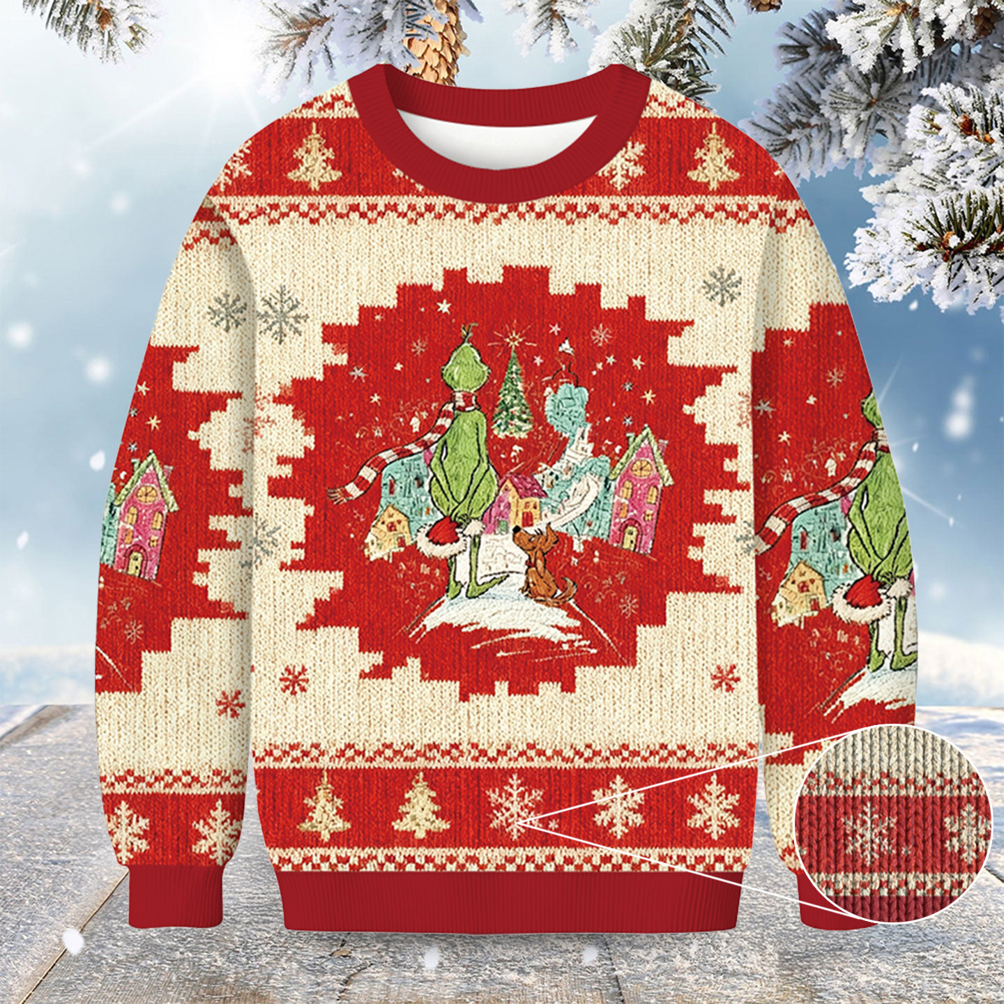 Retro Grinchy Christmas Ugly Sweater Winter Clothing Christmas Gifts For Grinch Lovers