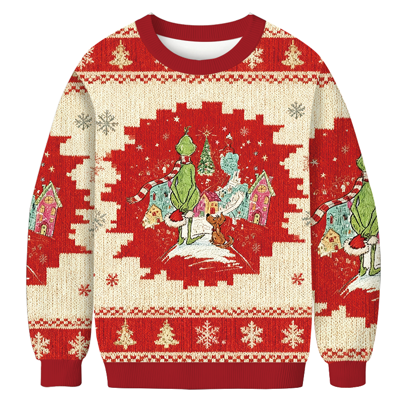 Retro Grinchy Christmas Ugly Sweatshirt Holiday Joke Gift Idea