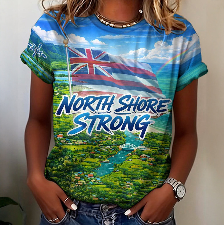 Retro Hawaii Floods North Shore Strong Jesus T-Shirt Galathreads Merch Gift For Wife
