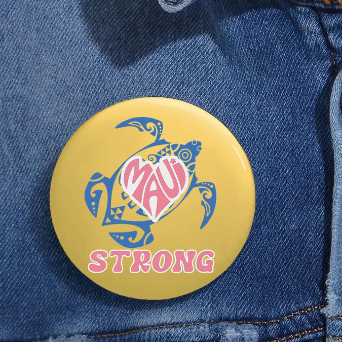 Retro Hawaii Strong Sea Turtle Maui Strong Brooch Galathreads Merch Best Gift For Friends