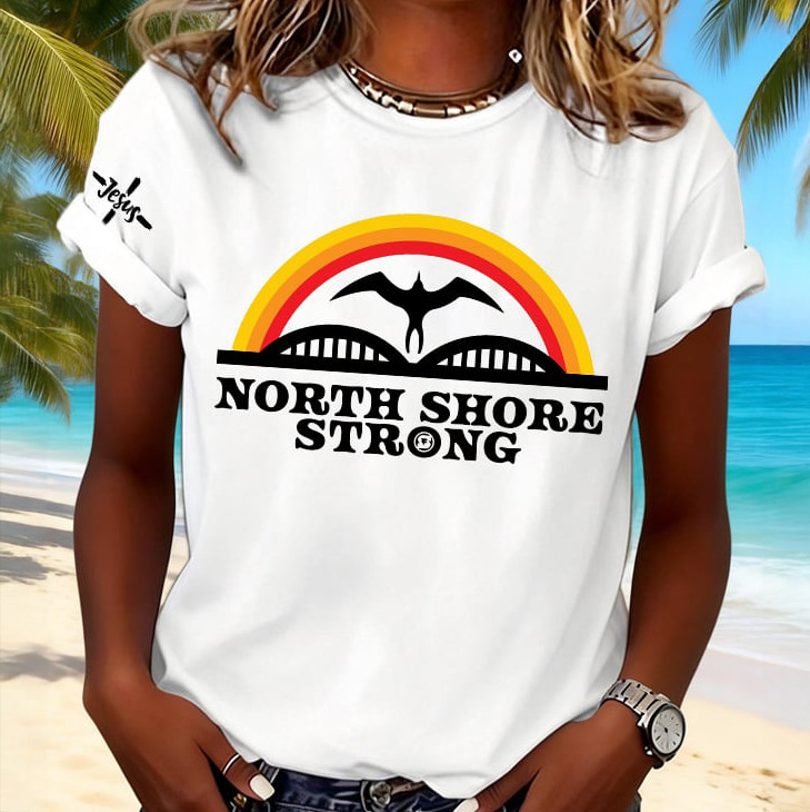 Retro Jesus North Shore Strong Haleiwa Anahulu Bridfe T-Shirt Streetwear Clothes Mother Gift