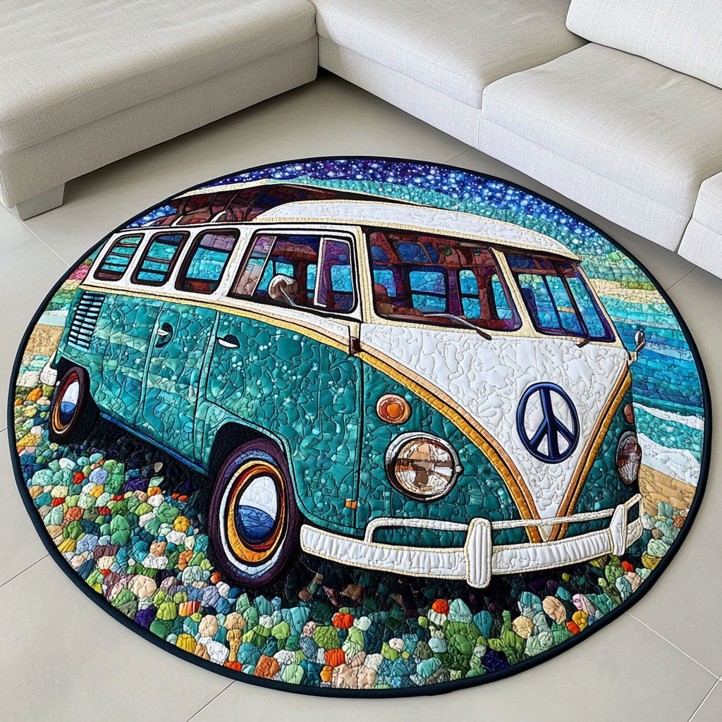 Retro Journey Quilted Round Mat Door Entrance Decor Christmas Presents For Mother In Law