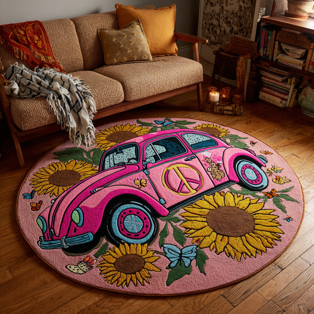 Retro Joy Quilted Round Mat Entrance Way Ideas Xmas Gifts For Mother In Law