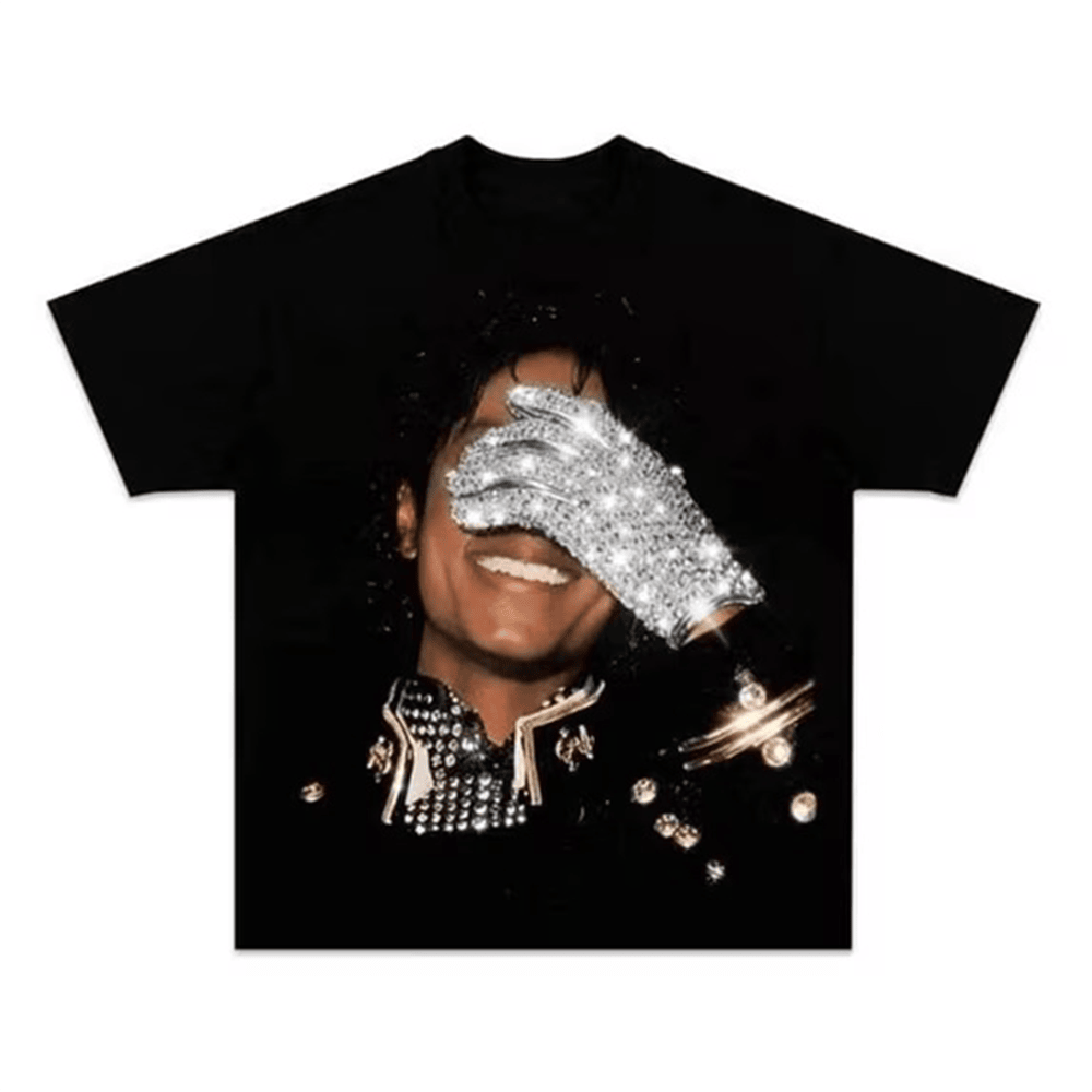 Retro King Of Pop Michael Trendy T-Shirt Michael Jackson Glitter Glove Tee Gift For Him