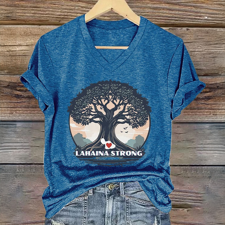 Retro Lahaina Strong Lahaina Banyan Tee V-Neck Shirt Galathreads Clothes Mother's Day Present