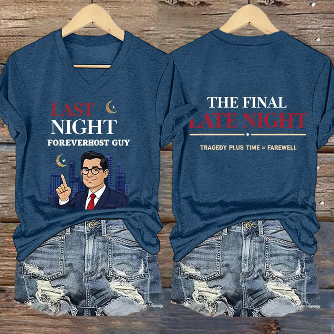 Retro Last Night Foreverhost Guy The Final Late Night T-Shirt The Late Show Series Finale Clothes