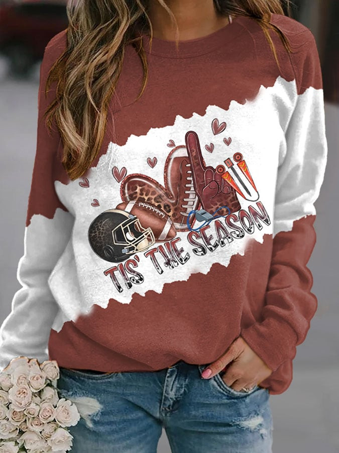 Retro Leopard Football Tis The Season Sweatshirt Game Day Clothing Presents