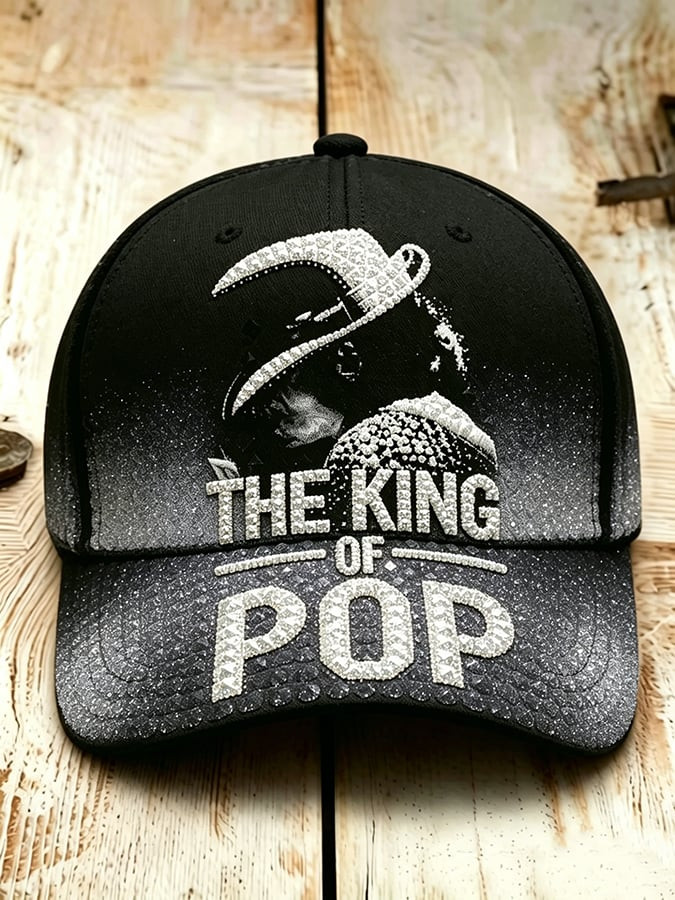 Retro Memorial King Of Pop Rhinestone Michael Jackson Hat King Of The Pop Baseball Cap