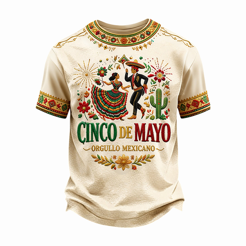 Retro Mexican Cinco de Mayo Art T-Shirt Mexican American Culture Merch Gift For Father
