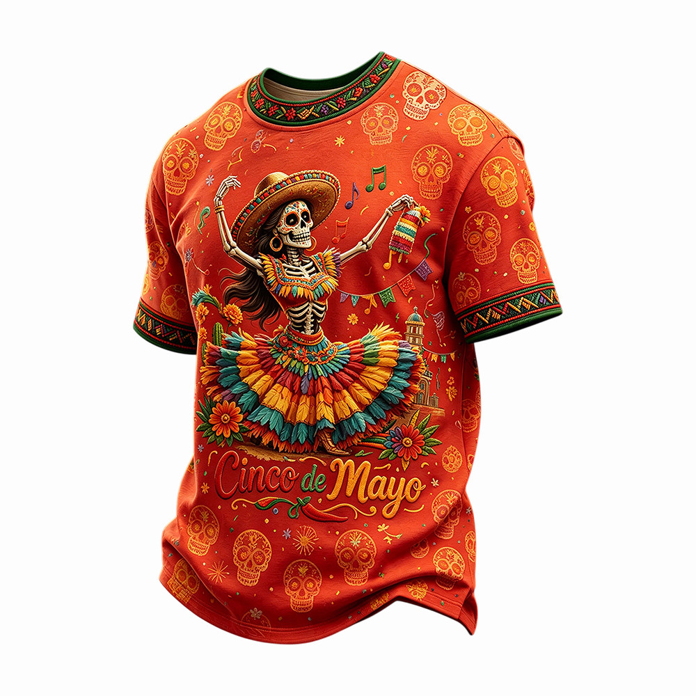 Retro Mexican Cinco De Mayo Art T-Shirt Mexico Festival Clothes Present For Husband