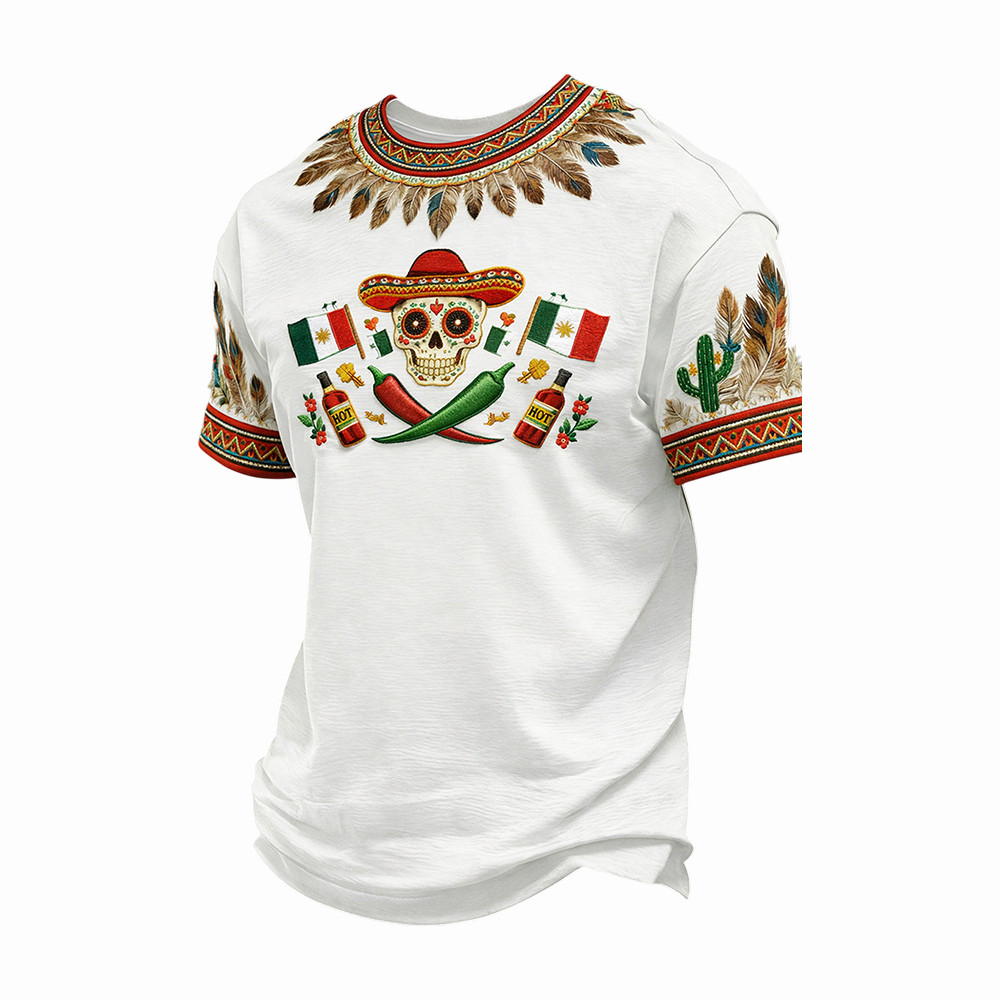 Retro Mexican Cinco De Mayo Art T-Shirt Mexico Festival Shirt Mexico Pride Gift