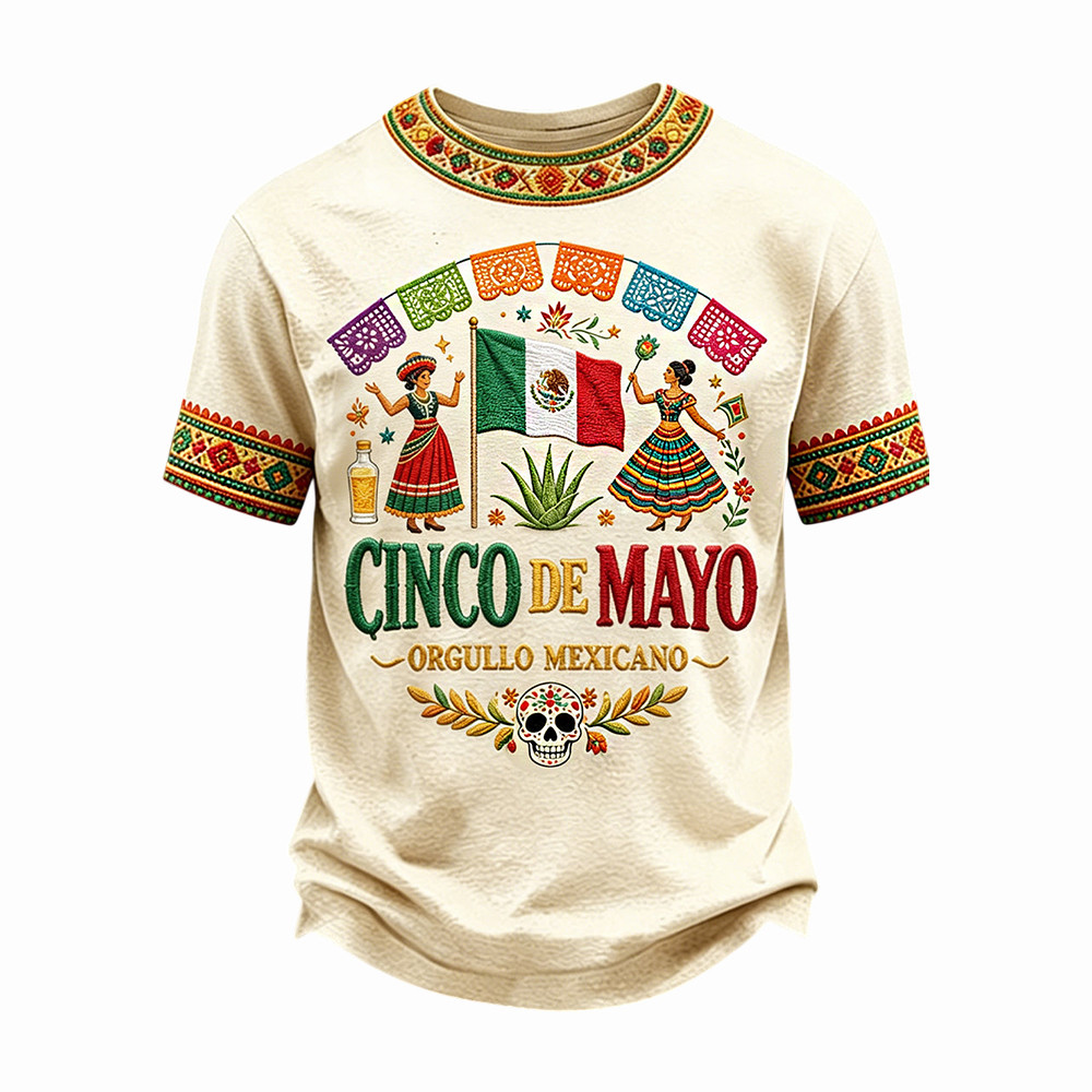 Retro Mexican Cinco De Mayo Art T-Shirt Mexico Festival Shirt Present For Him