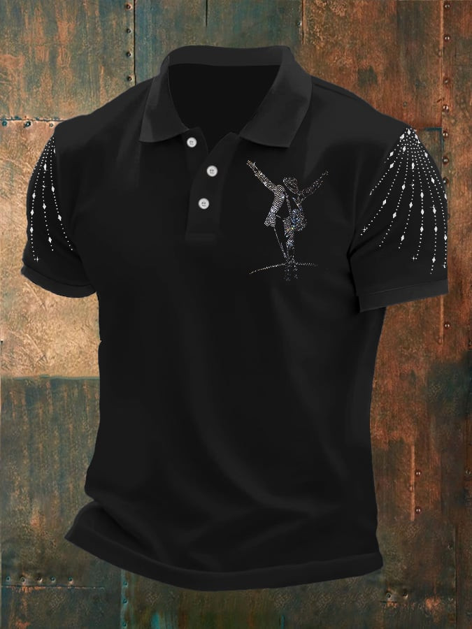 Retro Michael Jackson Polo Shirt King of Pop Vintage Apparel Gift For Music Legend Fan