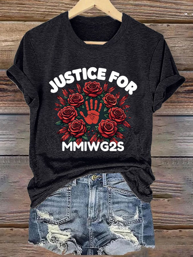 Retro MMIW Awareness No More Stolen Sisters Floral T-Shirt Justic For MMIW Shirt