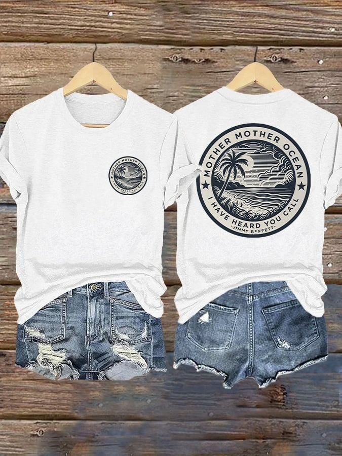 Retro Mother Mother Ocean I Have Heard You Call T-Shirt For Womens Gifts For Ocean Lovers