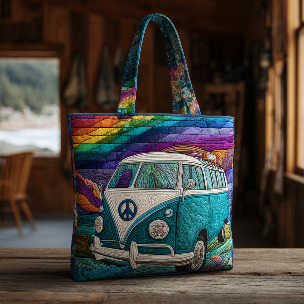 Retro Motion Quilted Tote Bag Gifts For Car Racing Fans
