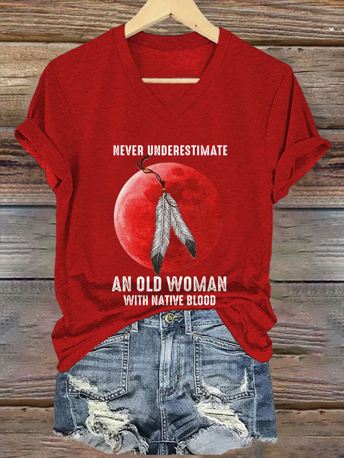 Retro Native American Heritage Month MMIW V-Neck Shirt MMIW Awareness Clothes