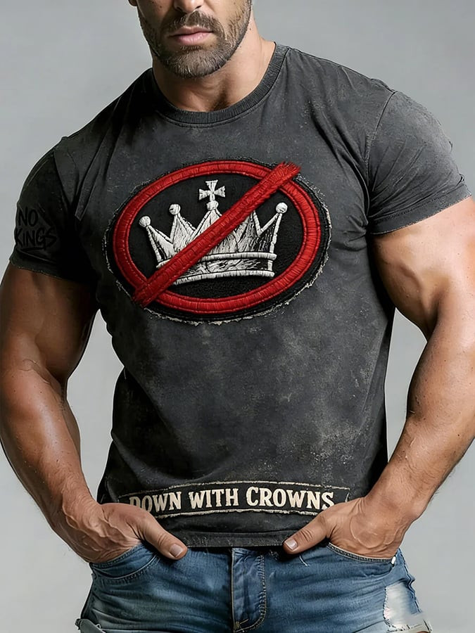 Retro No Kings III 50 State Nationwide Protest T-Shirt Down With Crowns Gifts For Supporters