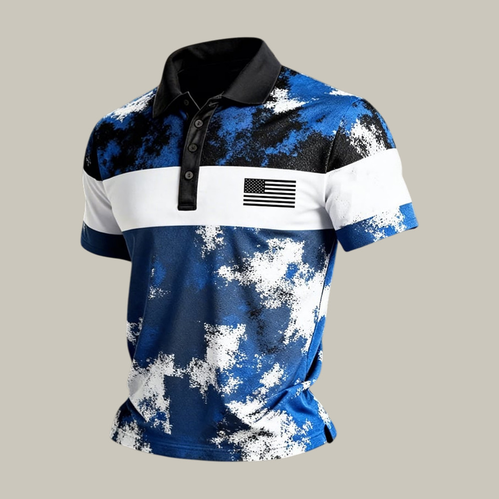Retro Patriotic American Flag Camo Polo Shirt Fourth Of July Shirt Present For Patriotic Dad