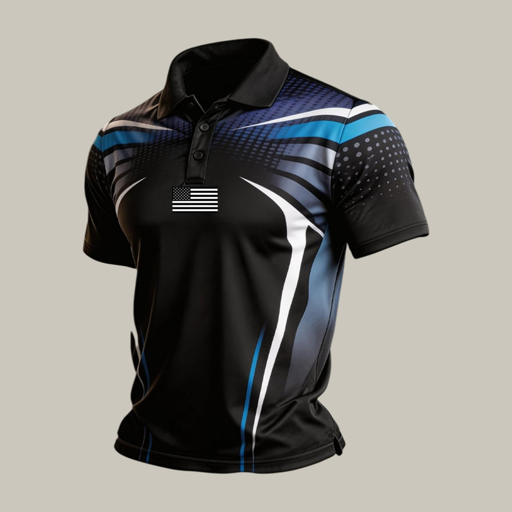 Retro Patriotic American Flag Desgin Polo Shirt Independence Day Shirt Unique Gift For Patriots