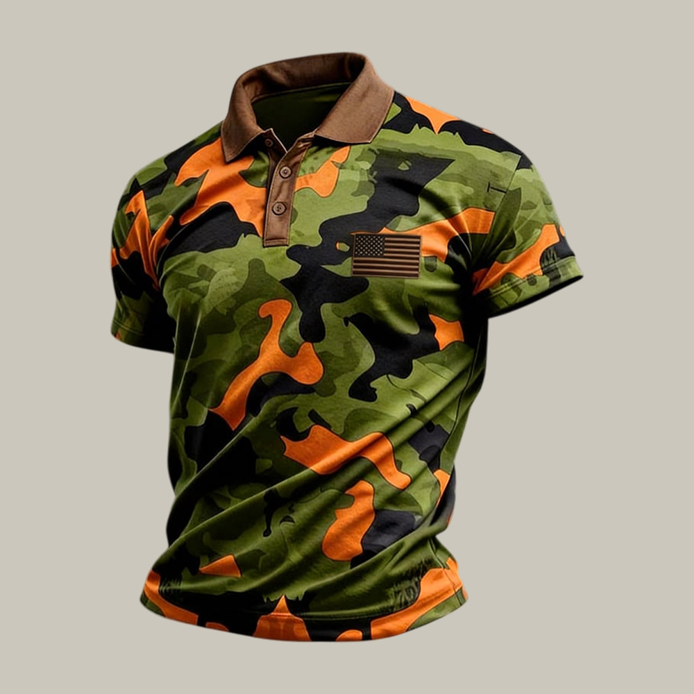 Retro Patriotic American Flag Logo Polo Shirt Independence Day 2026 Shirt Gift For July 4