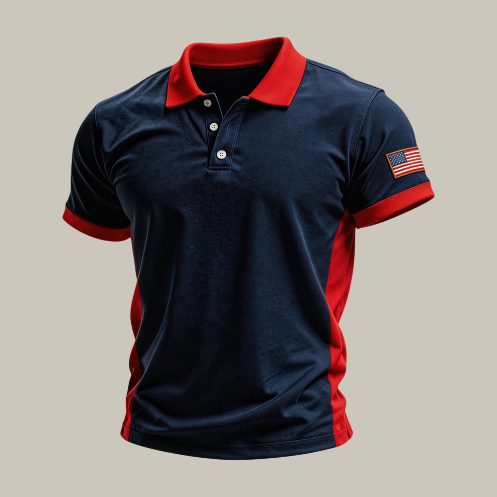 Retro Patriotic American Flag Polo Shirt Independence Day 2026 Clothes Present For Boyfriend