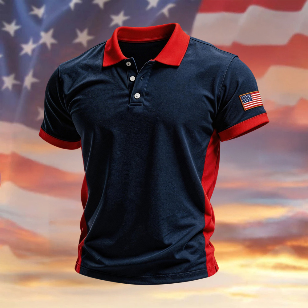 Retro Patriotic American Graphics Polo Shirt America's 250Th Birthday Clothes 4Th Of July Gift