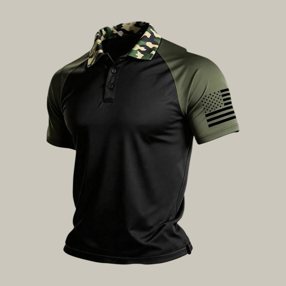 Retro Patriotic Veteran Polo Shirt American Flag Apparel Present Ideas For Boyfriend