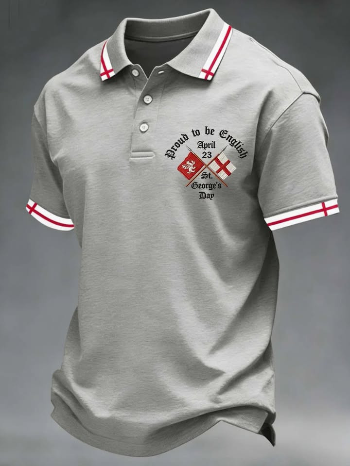 Retro Proudly To Be English April 23 Polo Shirt ST George's Day Clothing Gift For Men