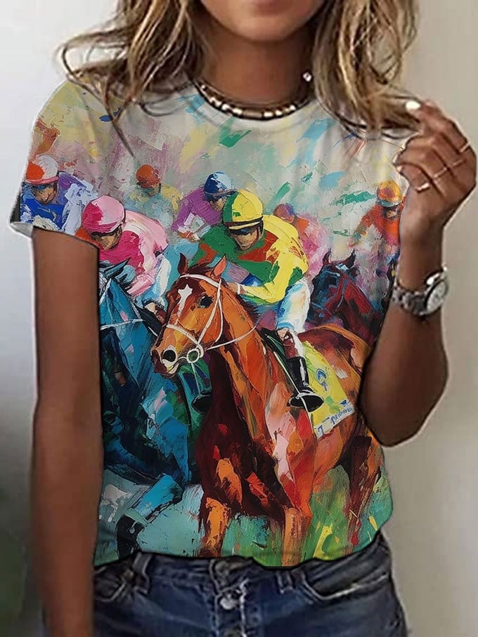 Retro Racing Horses Kenturky T-Shirt Kentucky Derby 2026 Merch Unique Gift For Wife