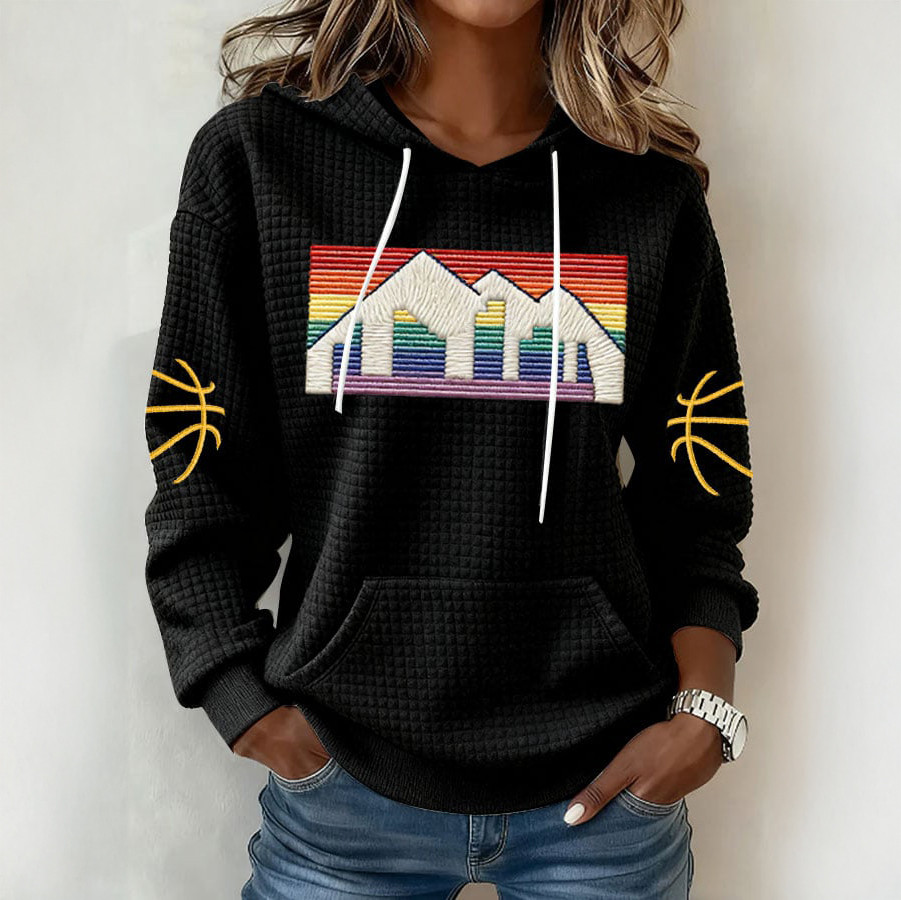 Retro Rainbow Mountain Denvor Nuggets Hoodie Basketball Apparel Game Day Gift For Her