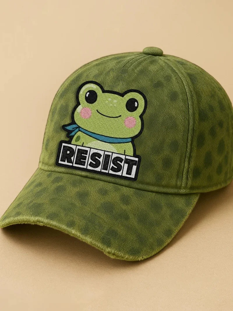 Retro Resist Frog American Flag Baseball Cap No Kings Hat Gifts For Husband
