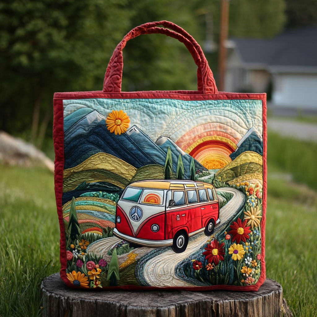 Retro Roads Quilted Tote Bag Camping Gifts For Him