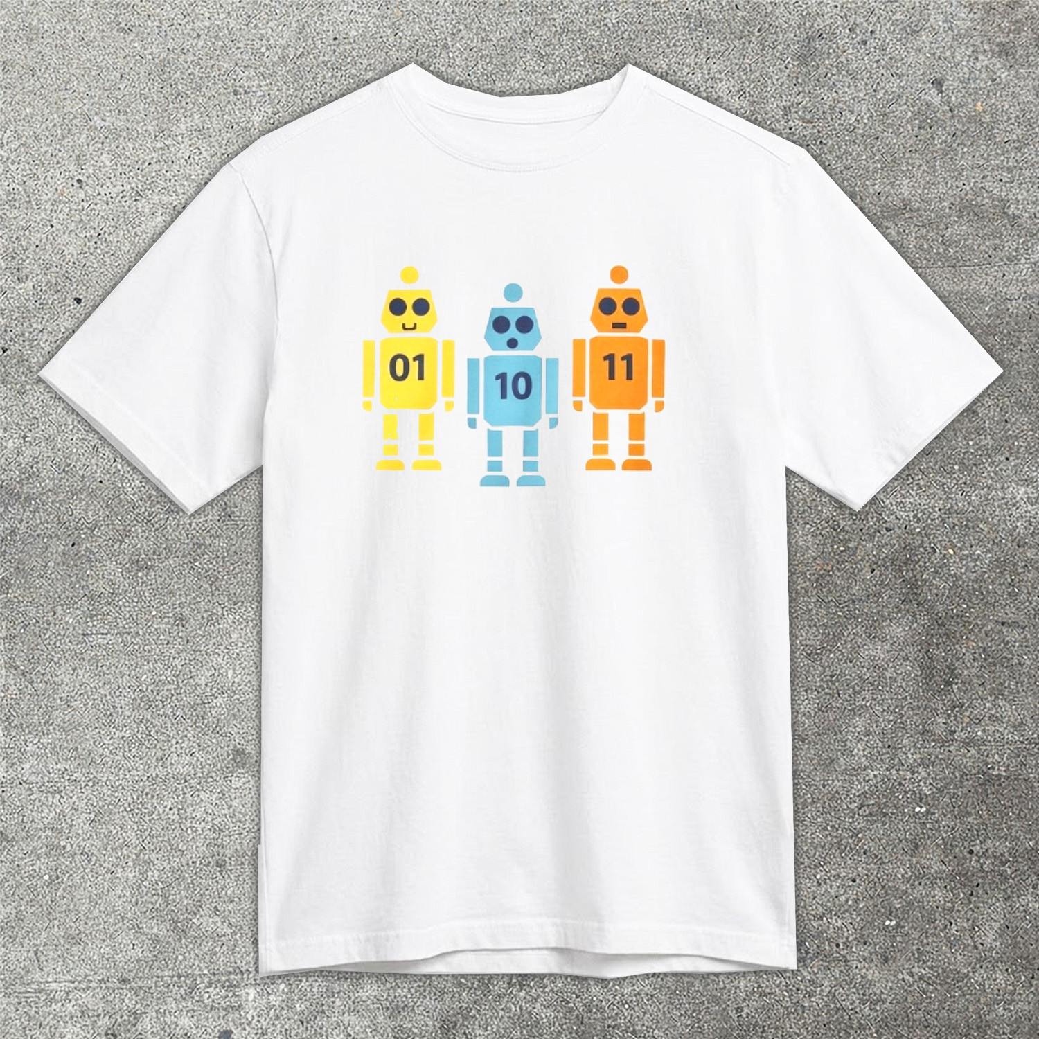 Retro Robot Binary Code 01 10 11 Shirt Tech Geek Computer Nerd Apparel Gift For Programmers