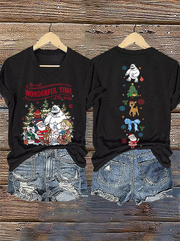 Retro Santa and Friends T Shirt The Most Wonderful Time of The Year Christmas Gift Idea